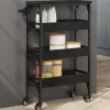 vidaXL Köksö>Köksvagn svart 53x20x76 cm konstruerat trä