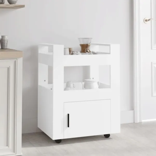 vidaXL Köksö>Köksvagn vit 60x45x80 cm konstruerat trä