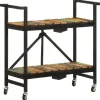 vidaXL Köksö>Köksvagn 87x36x81 cm massivt återvunnet trä