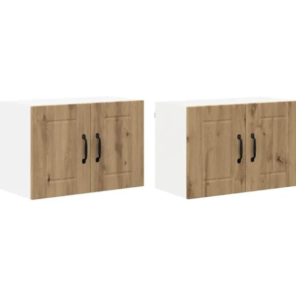 vidaXL Skåp>Kökväggsskåp 2 pcs Artisan Ek 60 x 31 x 40 cm Konstruerat trä