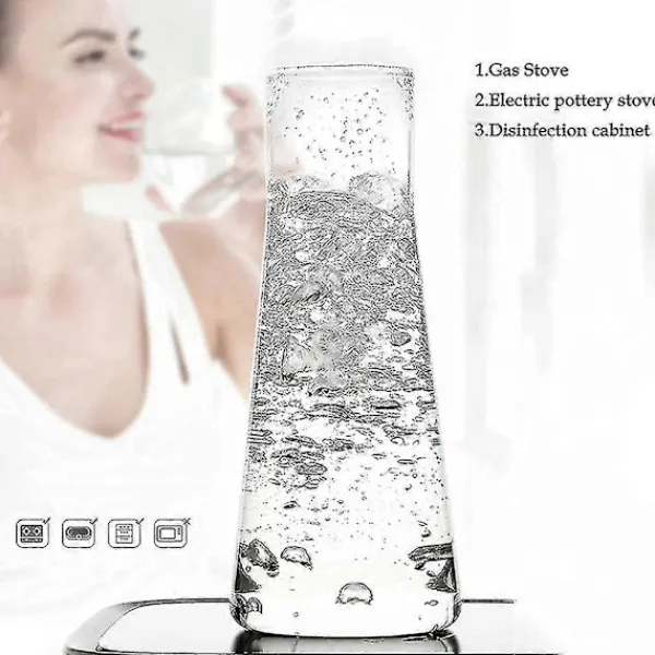 Matgrupper>Klar Sängkaraffset med Glas för Sovrum Nattduksbord, Karaff med G -Sy