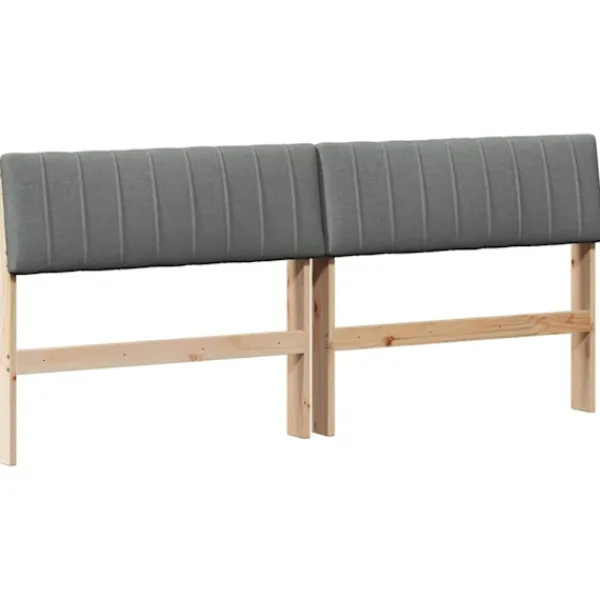 vidaXL Sängar>Klädd sänggavel Mörkgrå 180 cm Massiv furu