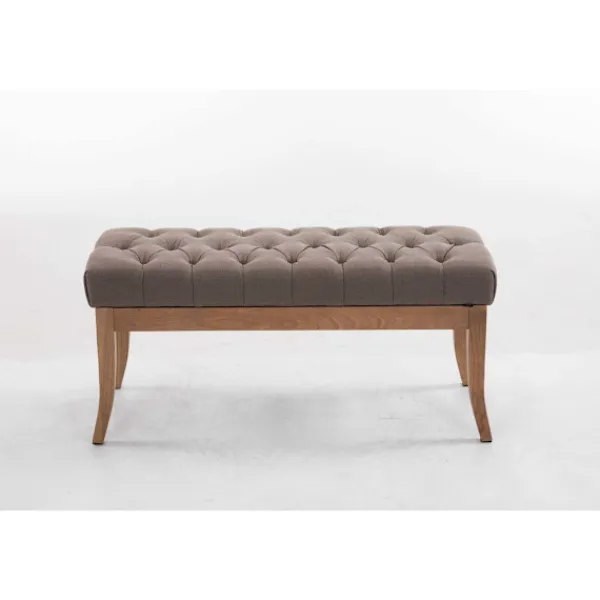 BellaFurn Soffor>Klädda soffa - soffa - Chesterfield -design, bekväm säte, 100% polyestertyg | Färg: Taupe | Storlek: 100 cm