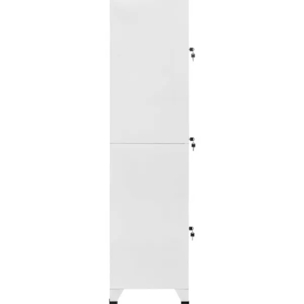 vidaXL Skåp>Klädskåp för omklädningsrum med 3 fack stål 38x45x180 cm
