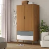 vidaXL Skåp>Klädskåp MOLDE brun 90x55x175 cm massiv furu