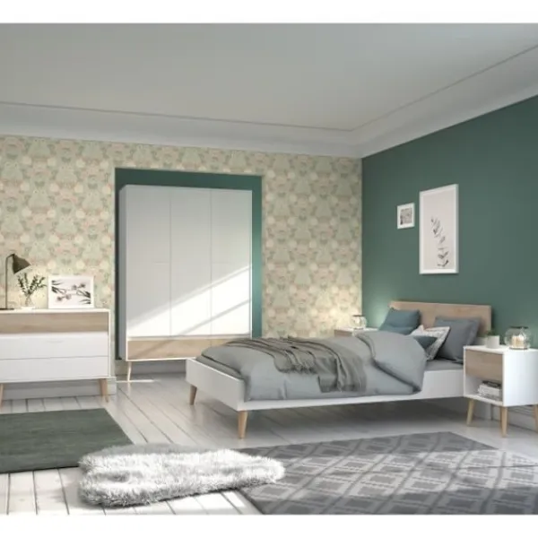 PARISOT Byråer>Kommod - AALBORG - 3 lådor - Vit - Skandinavisk stil - 90,8 x 40 x 77,5 -