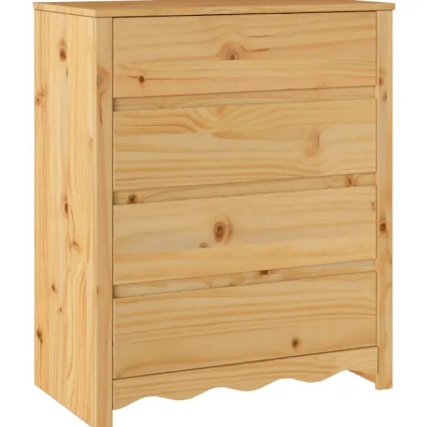 vidaXL Byråer>Kommode med låda Drammen Ek 76,5 x 40 x 91 cm Massivt tallträ