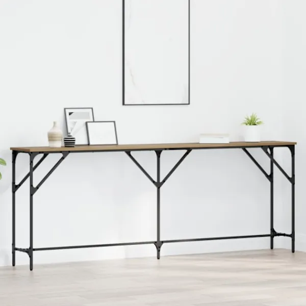 vidaXL Småbord>Konsolbord artisan ek 200 x 29 x 75 cm