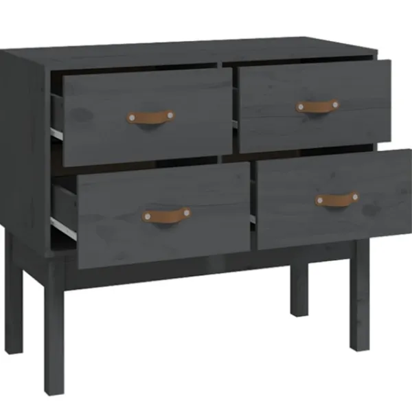 vidaXL Byråer>Konsolbord grå 90x40x78 cm massiv furu