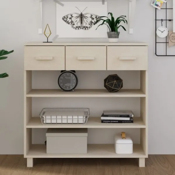 vidaXL Sideboards>Konsolbord HAMAR honungsbrun 90x35x90 cm massiv furu