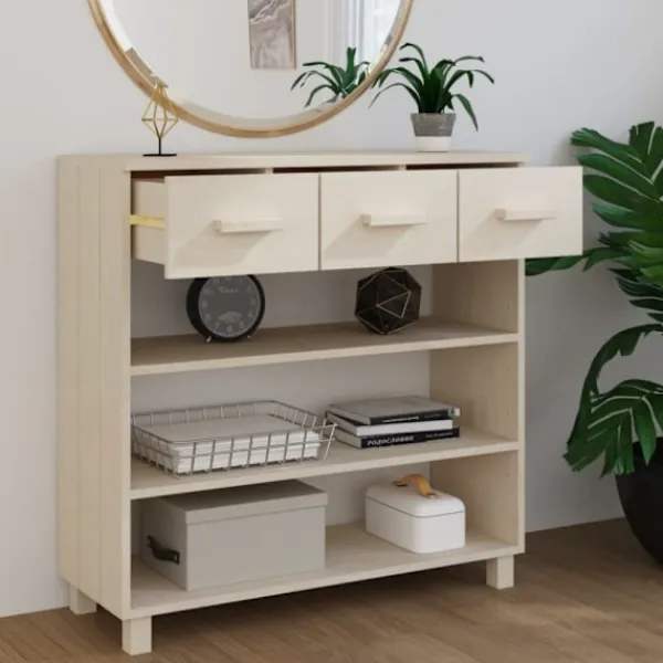 vidaXL Sideboards>Konsolbord HAMAR honungsbrun 90x35x90 cm massiv furu