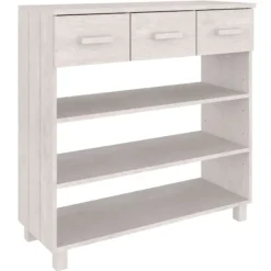 vidaXL Byråer>Konsolbord HAMAR vit 90x35x90 cm massiv furu