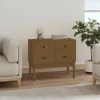 vidaXL Byråer>Konsolbord honungsbrun 90x40x78 cm massiv furu