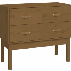 vidaXL Byråer>Konsolbord honungsbrun 90x40x78 cm massiv furu
