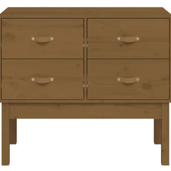 vidaXL Byråer>Konsolbord honungsbrun 90x40x78 cm massiv furu
