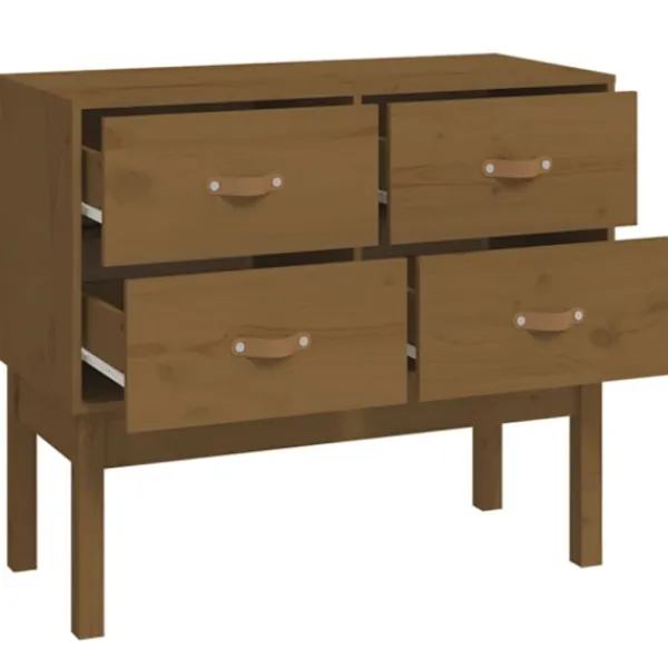 vidaXL Byråer>Konsolbord honungsbrun 90x40x78 cm massiv furu