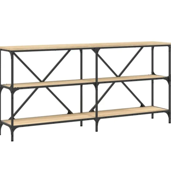 vidaXL Småbord>Konsolbord sonoma-ek 160x30x75 cm konstruerat trä och järn