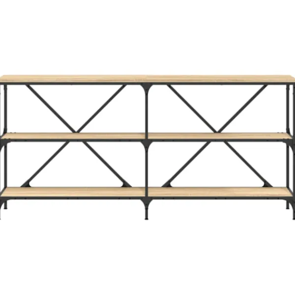 vidaXL Småbord>Konsolbord sonoma-ek 160x30x75 cm konstruerat trä och järn