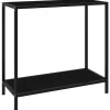 vidaXL Småbord>Konsolbord svart 80x35x75 cm härdat glas