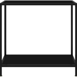 vidaXL Småbord>Konsolbord svart 80x35x75 cm härdat glas