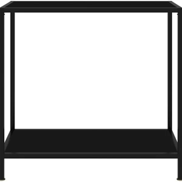 vidaXL Småbord>Konsolbord svart 80x35x75 cm härdat glas