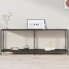 vidaXL Småbord>Konsolbord svart 200x35x75,5 cm härdat glas