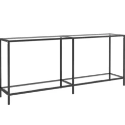 vidaXL Småbord>Konsolbord transparent 180x35x75,5 cm härdat glas
