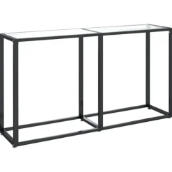 vidaXL Småbord>Konsolbord transparent 140x35x75,5 cm härdat glas