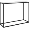 vidaXL Småbord>Konsolbord vit 100x35x75 cm härdat glas
