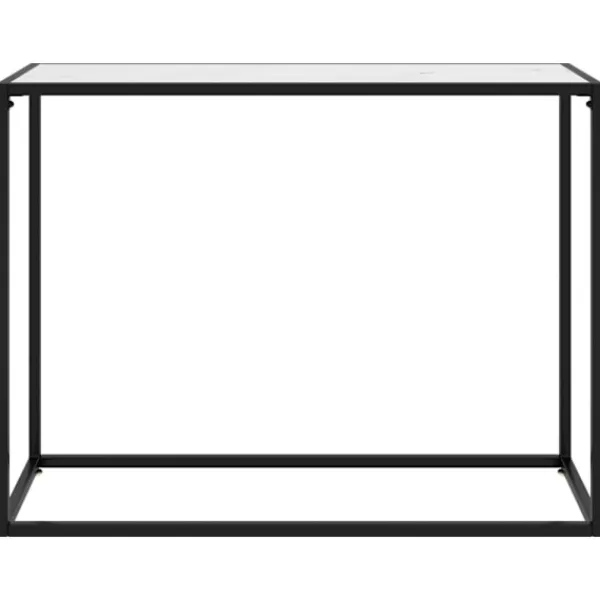 vidaXL Småbord>Konsolbord vit 100x35x75 cm härdat glas