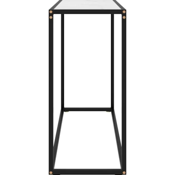 vidaXL Småbord>Konsolbord vit 100x35x75 cm härdat glas