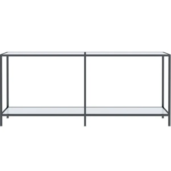 vidaXL Småbord>Konsolbord vit 180x35x75,5 cm härdat glas