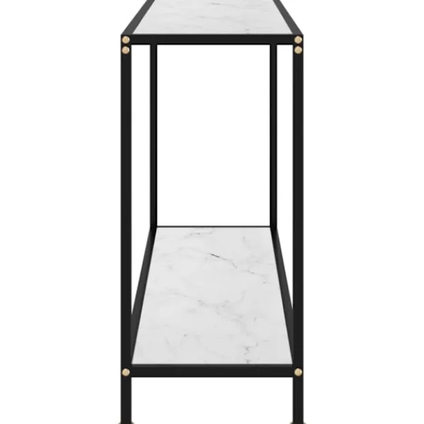 vidaXL Småbord>Konsolbord vit 120x35x75 cm härdat glas