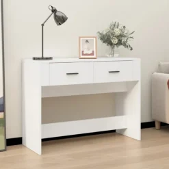 vidaXL Småbord>Konsolbord vit 100x39x75 cm konstruerat trä