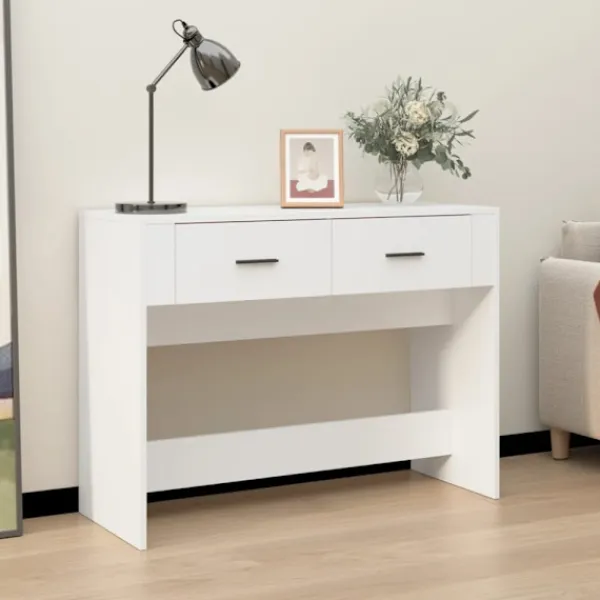 vidaXL Småbord>Konsolbord vit 100x39x75 cm konstruerat trä