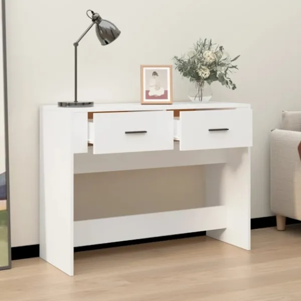 vidaXL Småbord>Konsolbord vit 100x39x75 cm konstruerat trä