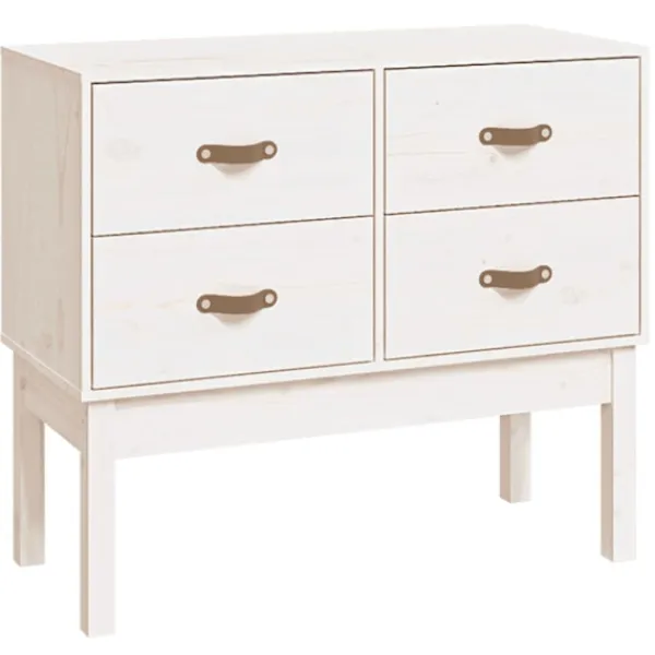 vidaXL Byråer>Konsolbord vit 90x40x78 cm massiv furu