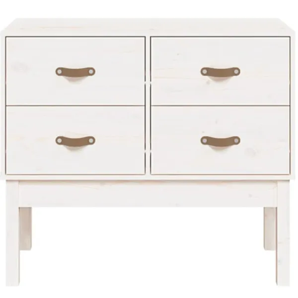 vidaXL Byråer>Konsolbord vit 90x40x78 cm massiv furu