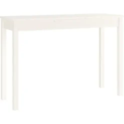 vidaXL Småbord>Konsolbord vit 110x40x75 cm massiv furu