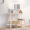 vidaXL Småbord>Konsolbord vit 110x40x80 cm massiv furu