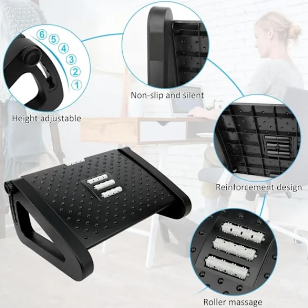 Kontorsmöbler>Kontorsfotstöd, höjdjusterbart ergonomiskt fotstöd, för hemmakontor