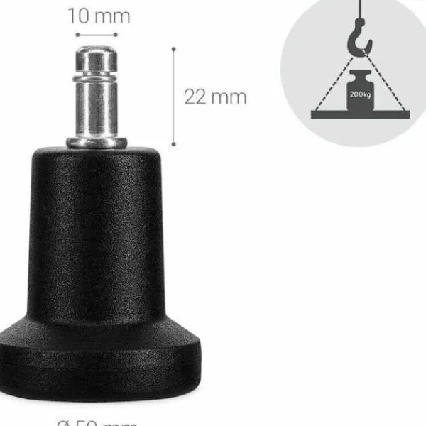 Kontorsmöbler>Kontorsstols Hjul, 5 st Ersättningshjul för Stol 10/22mm, Tyst Fast Sitsben för Hårt Golv