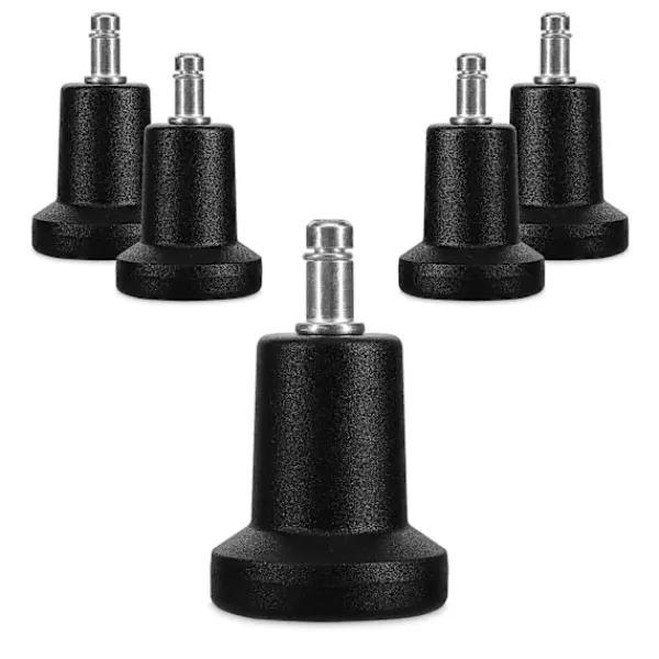 Kontorsmöbler>Kontorsstolsfötter - Set med 5 Ersättningsfötter för Stolsfötter 10/22 mm - Stabila och Tysta Stolsben för Hårda Golv