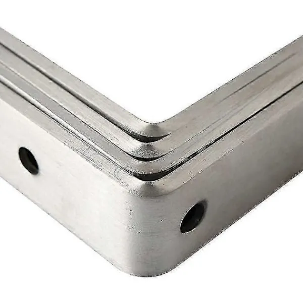 Hyllor>Kraftiga L-formade vinkeljärn i rostfritt stål, hyllkonsoler, borstad nickel, 4-pack (250x150x4mm)