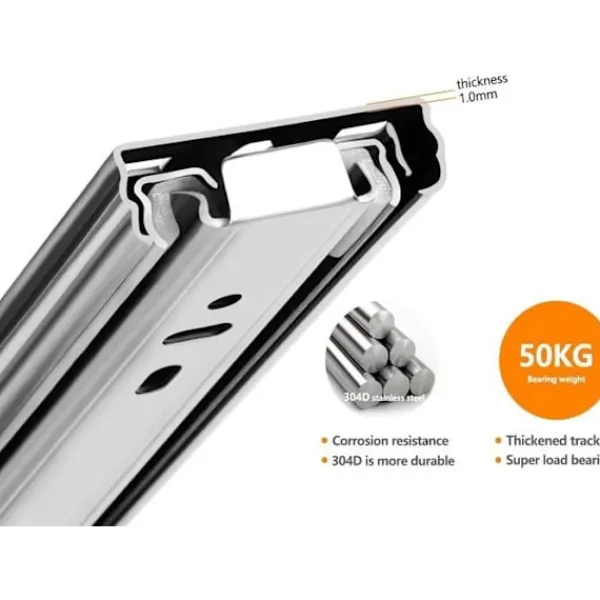 Byråer>Kullagerlådor set om 2, 300 mm mjukstängande i 304 rostfritt stål, flera färger
