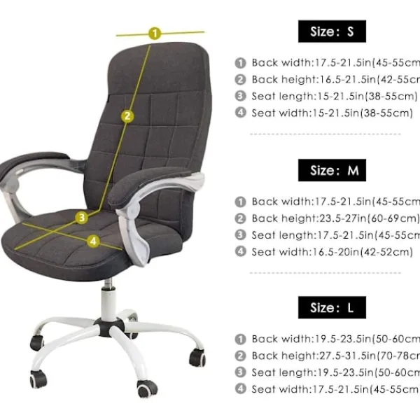 Stolar>(L) Överdrag för kontorsstol Svart Avtagbara stolsöverdrag Universell Modern Simplism Stil Rotationsstol Överdrag för Kontorsstol Rotationsvridbar Stol Armr | Fyndiq