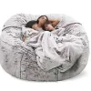 Sittsäckar>Lat soffa Sittpuff Konstgjord päls Sittpuff Bönpåse (150cm*75cm Snöbrun)