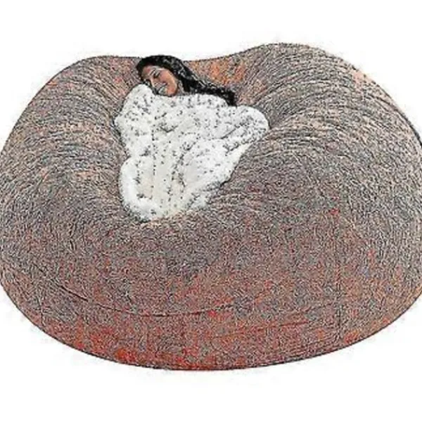 Sittsäckar>Lat soffa Sittpuff Konstgjord päls Sittpuff Bönpåse Soffa (150cm*75cm orange)