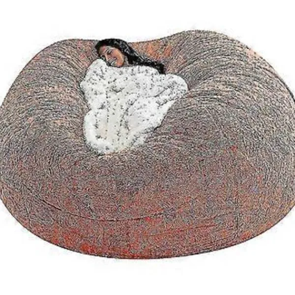 Sittsäckar>Lat soffa Sittpuff Konstgjord päls Sittpuff Bönpåse Soffa (150cm*75cm orange)