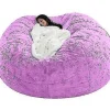 Sittsäckar>Lat soffa Sittpuff Konstgjord päls Sittpuff Bönpåse Soffa (150cm*75cm lila)